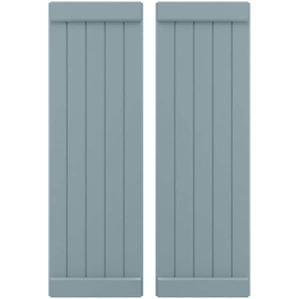 Ekena Millwork Americraft 5-Board Exterior Wood Joined Board-n-Batten Shutters w/ End Batten, ARW103BB518X77SBH, PR ARW103BB518X77SBH - main